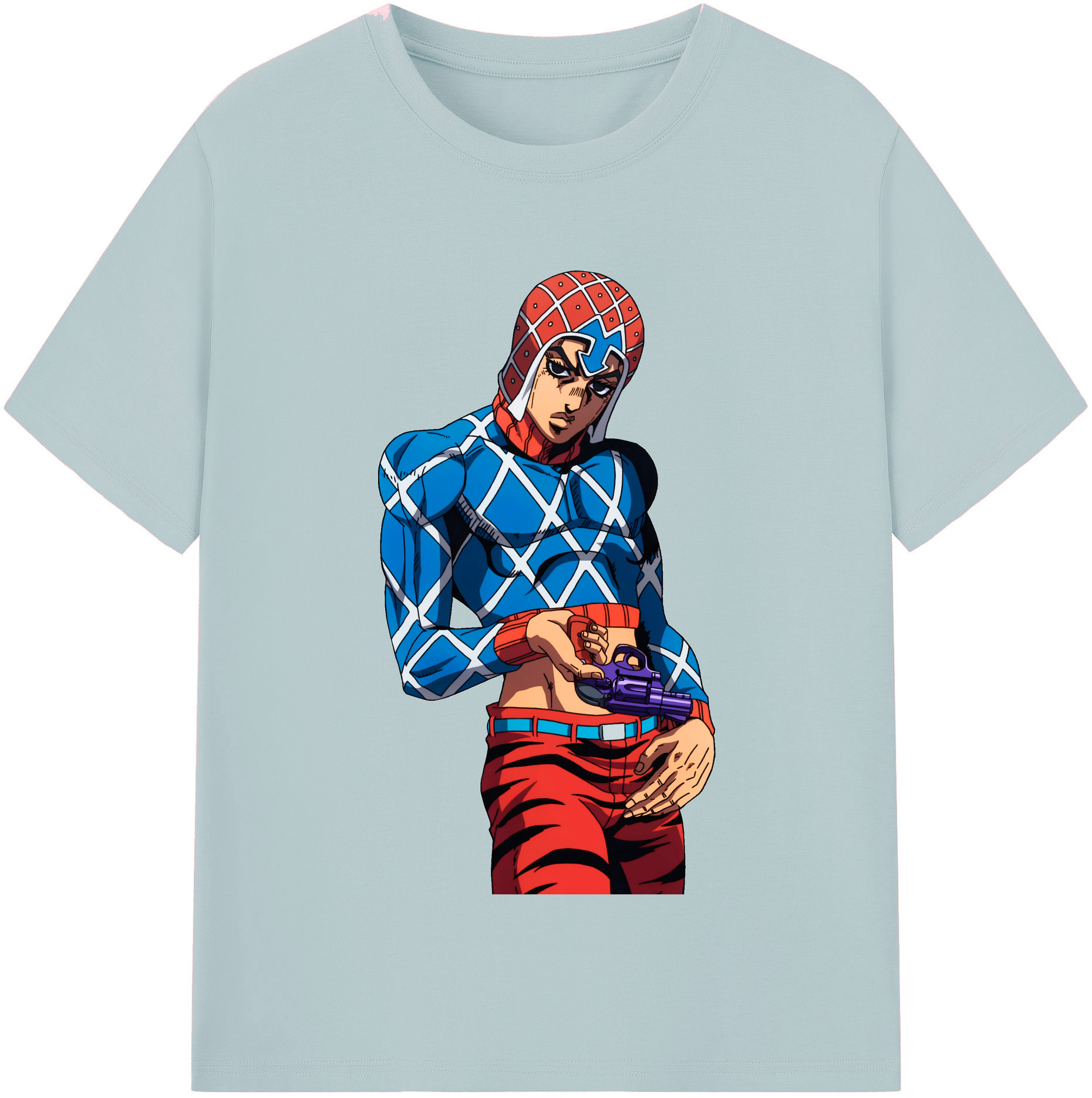 （画像用） ジョジョの奇妙な冒険 グイード?ミスタ JoJo's Bizarre Adventure Guido Mista 綿100％半袖Tシャツ（フロントプリント）